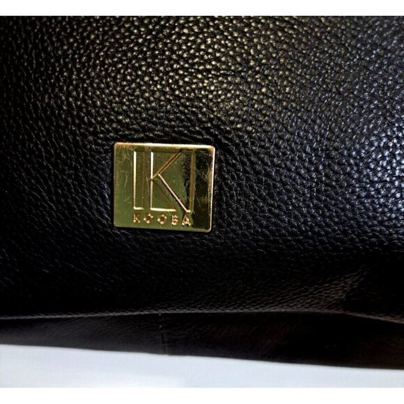 Kooba Shoulder Strap Black Pebbled Leather Everette Handbag 16"x14" - Picture 3 of 16